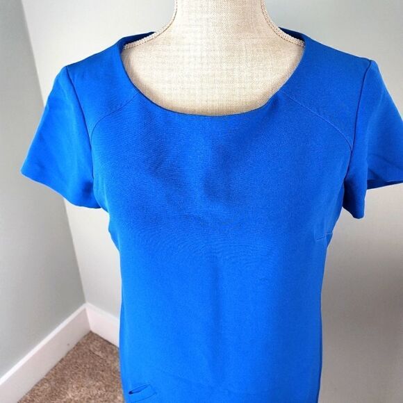 MAGGY LONDON WOMEN'S DRESS ROYAL BLUE BACK ZIPPER FRONT POCKETS SIZE 6 - Picture 2 of 6